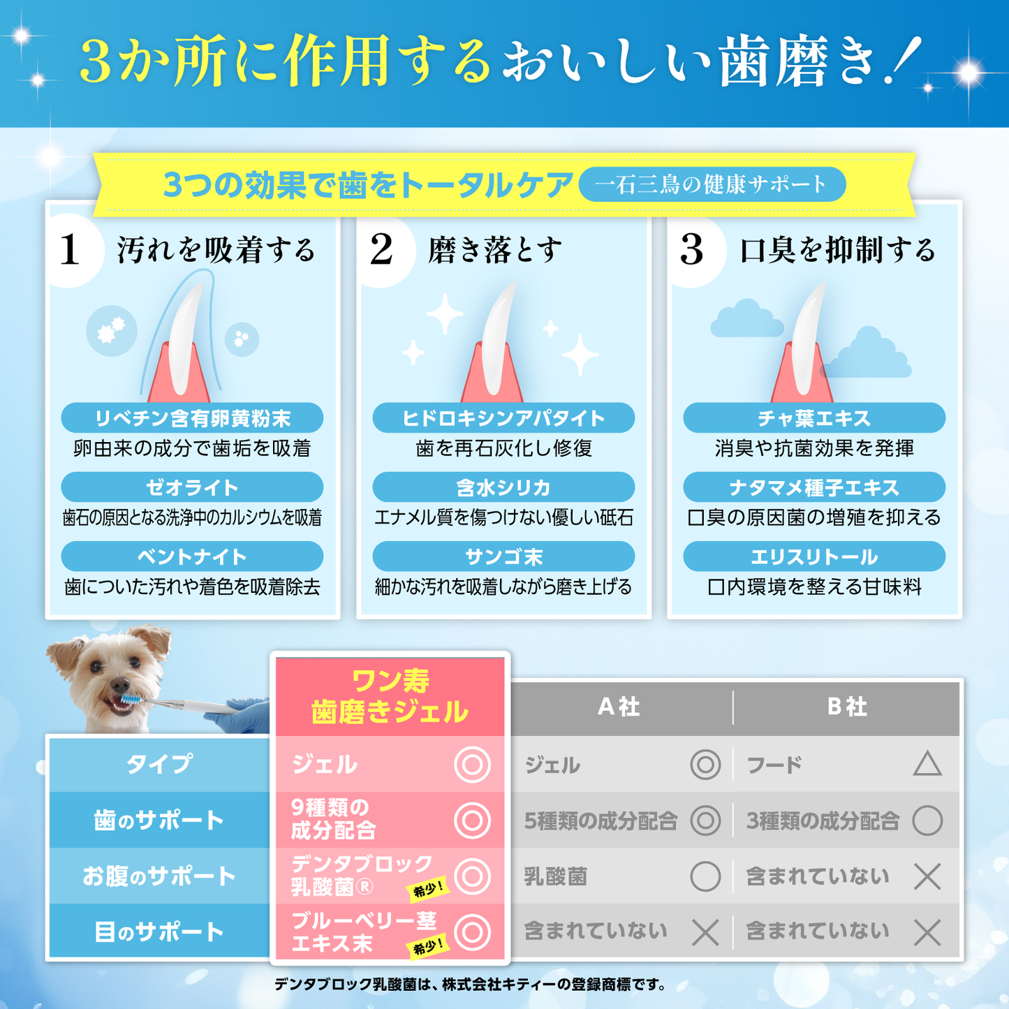 ワン寿歯磨きジェルの配合成分と特長